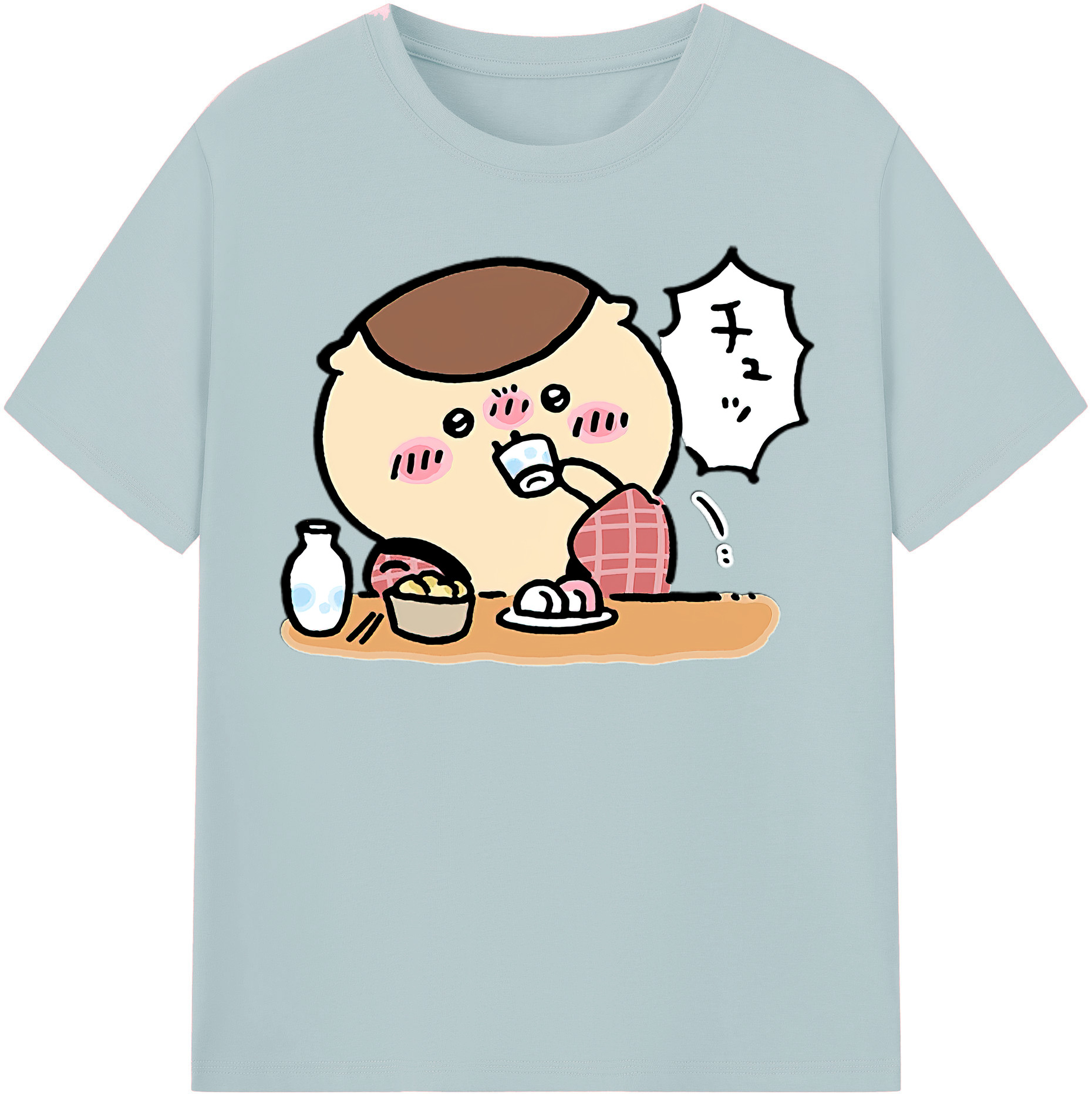 （画像用） ちいかわ くりまんじゅう Chii-kawa kuri manjū 綿100％半袖Tシャツ（フロントプリント）